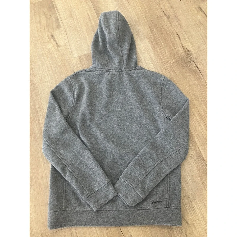 Quiksilver Gray Fleece Lined Hoodie‎ Pullover Pocket Logo Men's S